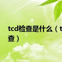 tcd检查是什么（tcd检查）