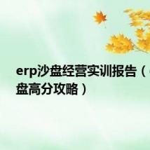 erp沙盘经营实训报告（erp沙盘高分攻略）