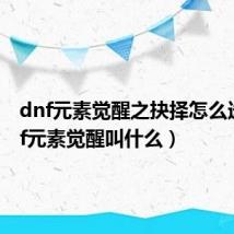 dnf元素觉醒之抉择怎么选（dnf元素觉醒叫什么）