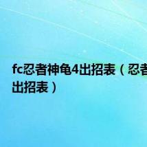 fc忍者神龟4出招表（忍者神龟4出招表）