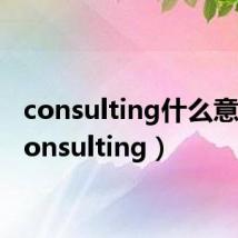 consulting什么意思（consulting）