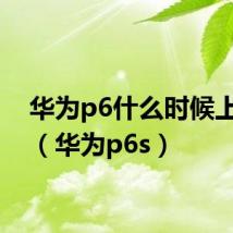 华为p6什么时候上市的（华为p6s）