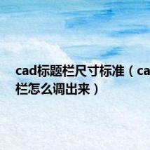 cad标题栏尺寸标准（cad标题栏怎么调出来）