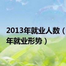 2013年就业人数（2013年就业形势）