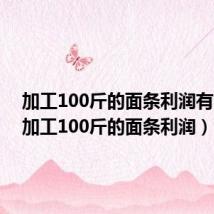 加工100斤的面条利润有多少（加工100斤的面条利润）