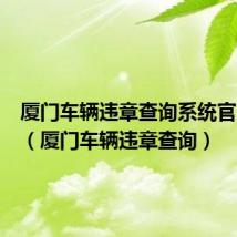 厦门车辆违章查询系统官方入口（厦门车辆违章查询）