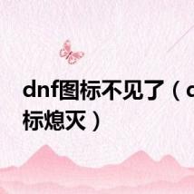 dnf图标不见了（dnf图标熄灭）