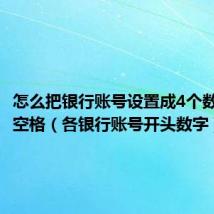 怎么把银行账号设置成4个数字一个空格（各银行账号开头数字）