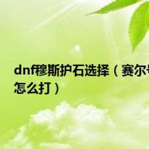 dnf穆斯护石选择（赛尔号穆斯怎么打）