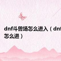 dnf斗兽场怎么进入（dnf斗兽场怎么进）