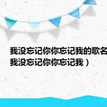 我没忘记你你忘记我的歌名歌词（我没忘记你你忘记我）