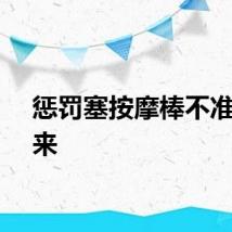 惩罚塞按摩棒不准取出来