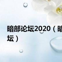 暗部论坛2020（暗组论坛）