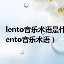 lento音乐术语是什么（lento音乐术语）