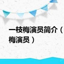 一枝梅演员简介（一枝梅演员）