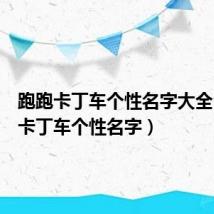 跑跑卡丁车个性名字大全（跑跑卡丁车个性名字）