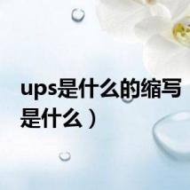 ups是什么的缩写（ups是什么）