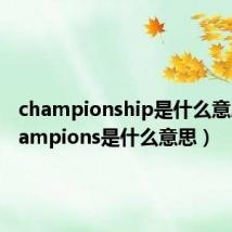 championship是什么意思（champions是什么意思）