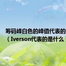 筹码峰白色的峰值代表的是什么（Iverson代表的是什么）