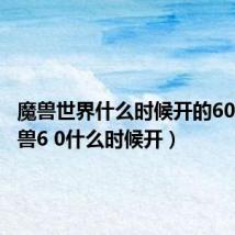 魔兽世界什么时候开的60级（魔兽6 0什么时候开）