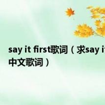 say it first歌词（求say it right中文歌词）