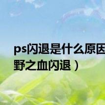 ps闪退是什么原因（狂野之血闪退）