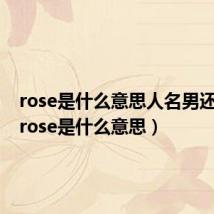 rose是什么意思人名男还是女（rose是什么意思）