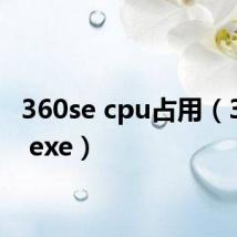 360se cpu占用（360se exe）