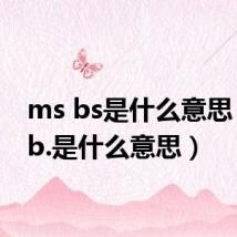 ms bs是什么意思（Msb.是什么意思）