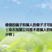 傻傻的骗子和骗人的傻子才可能一生一世（染衣加盟公司是不是骗人的听说骗子不少啊）