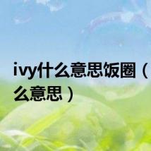 ivy什么意思饭圈（ivy什么意思）