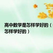 高中数学是怎样学好的（数学是怎样学好的）