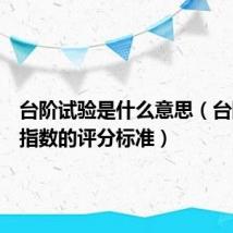 台阶试验是什么意思（台阶试验指数的评分标准）