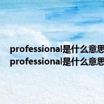 professional是什么意思英语（professional是什么意思）