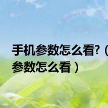 手机参数怎么看?（手机参数怎么看）