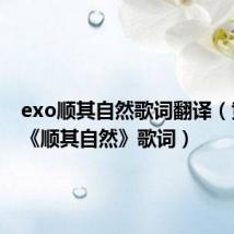 exo顺其自然歌词翻译（黄小琥《顺其自然》歌词）