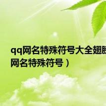 qq网名特殊符号大全翅膀（qq网名特殊符号）