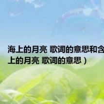 海上的月亮 歌词的意思和含义（海上的月亮 歌词的意思）