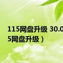 115网盘升级 30.0（115网盘升级）