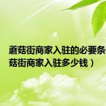 蘑菇街商家入驻的必要条件（蘑菇街商家入驻多少钱）