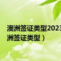 澳洲签证类型2023（澳洲签证类型）