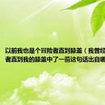 以前我也是个冒险者直到膝盖（我曾经是个冒险者直到我的膝盖中了一箭这句话出自哪款呀）