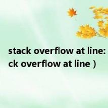 stack overflow at line: 0（stack overflow at line）