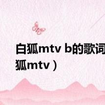 白狐mtv b的歌词（白狐mtv）