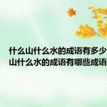 什么山什么水的成语有多少（什么山什么水的成语有哪些成语）