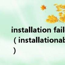 installation failed翻译（installationaborted）