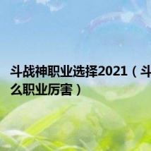 斗战神职业选择2021（斗战神什么职业厉害）