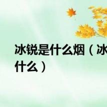 冰锐是什么烟（冰锐是什么）