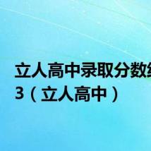 立人高中录取分数线2023（立人高中）