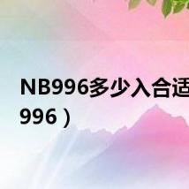 NB996多少入合适（nb996）